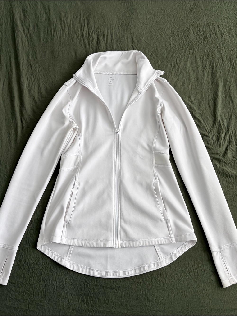Women's White Zip-Up Workout Jacket